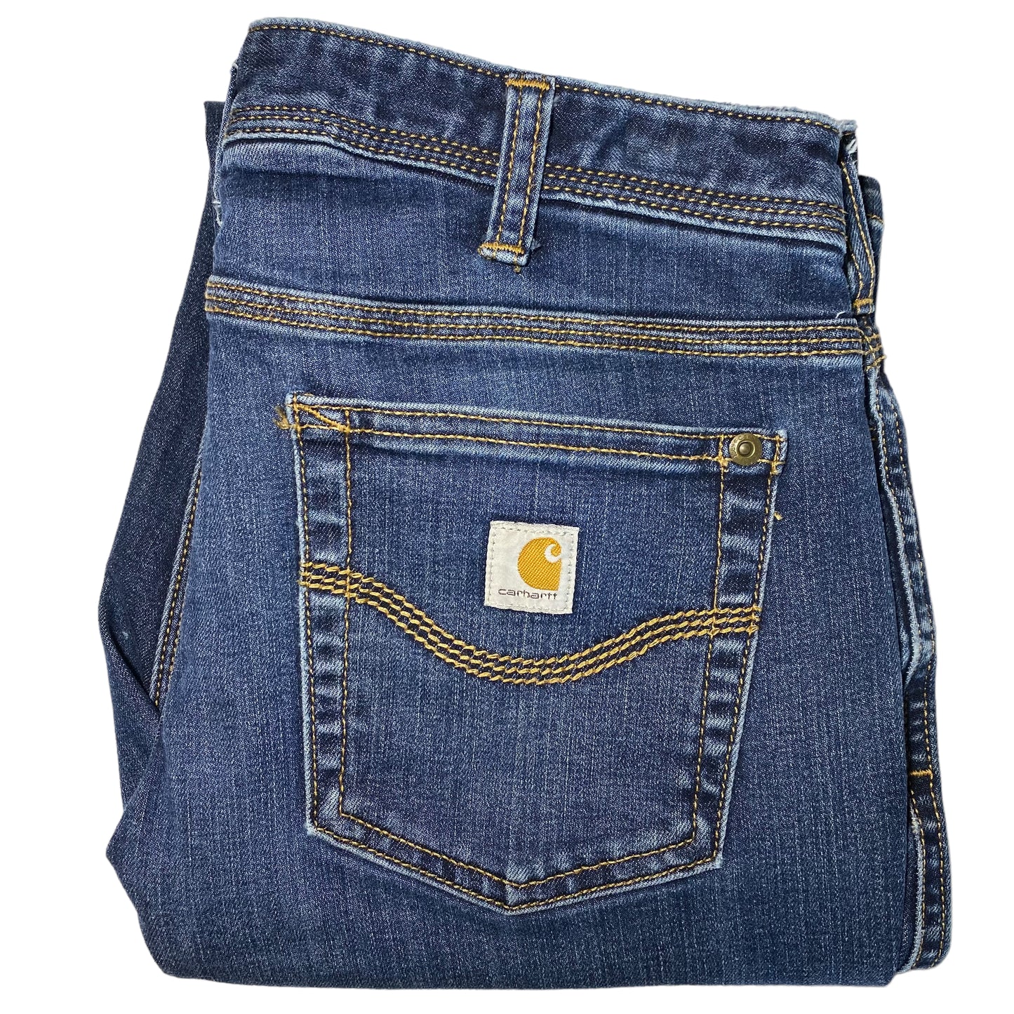 Carhartt Jeans Womens Dark Blue Stretch Bootcut Denim Bottoms W30