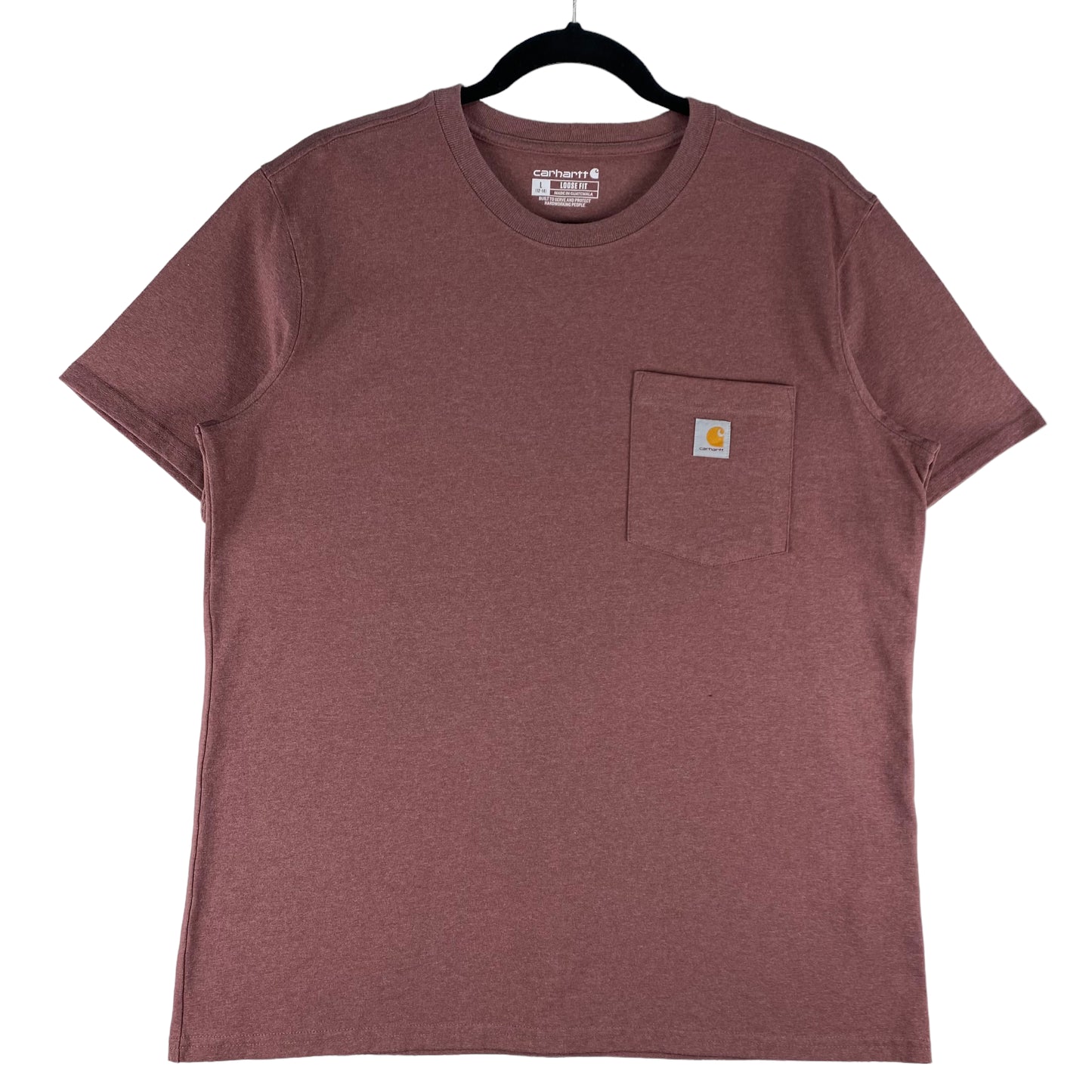 Carhartt Womens Off Brown Loose Fit Cotton Pocket Tee Shirt Size L
