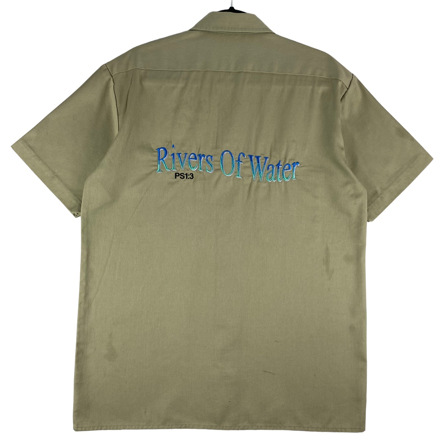 Dickies Light Brown Rivers of Water Short Sleeve Button Shirt Size M