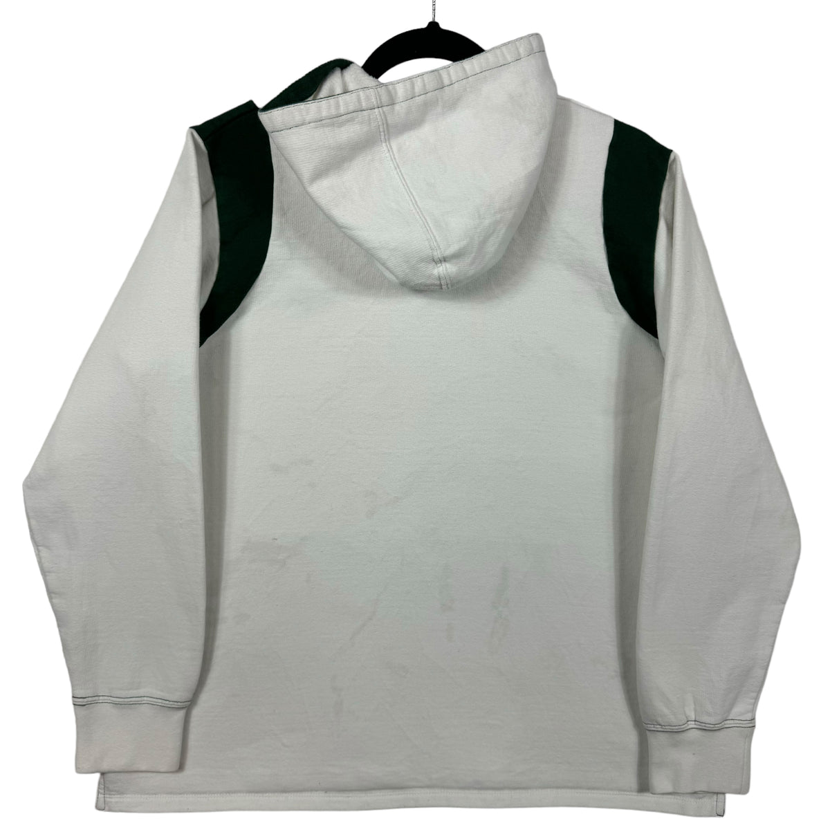 NFL Team Apparel Womens Green Bay Packers White V Neck Hoodie Size XL