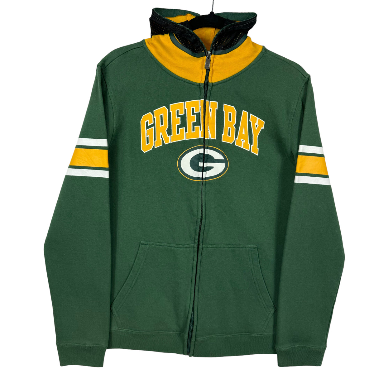 NFL Team Apparel Green Bay Packers Hoodie Will Full Zip Masked Hood Size XS