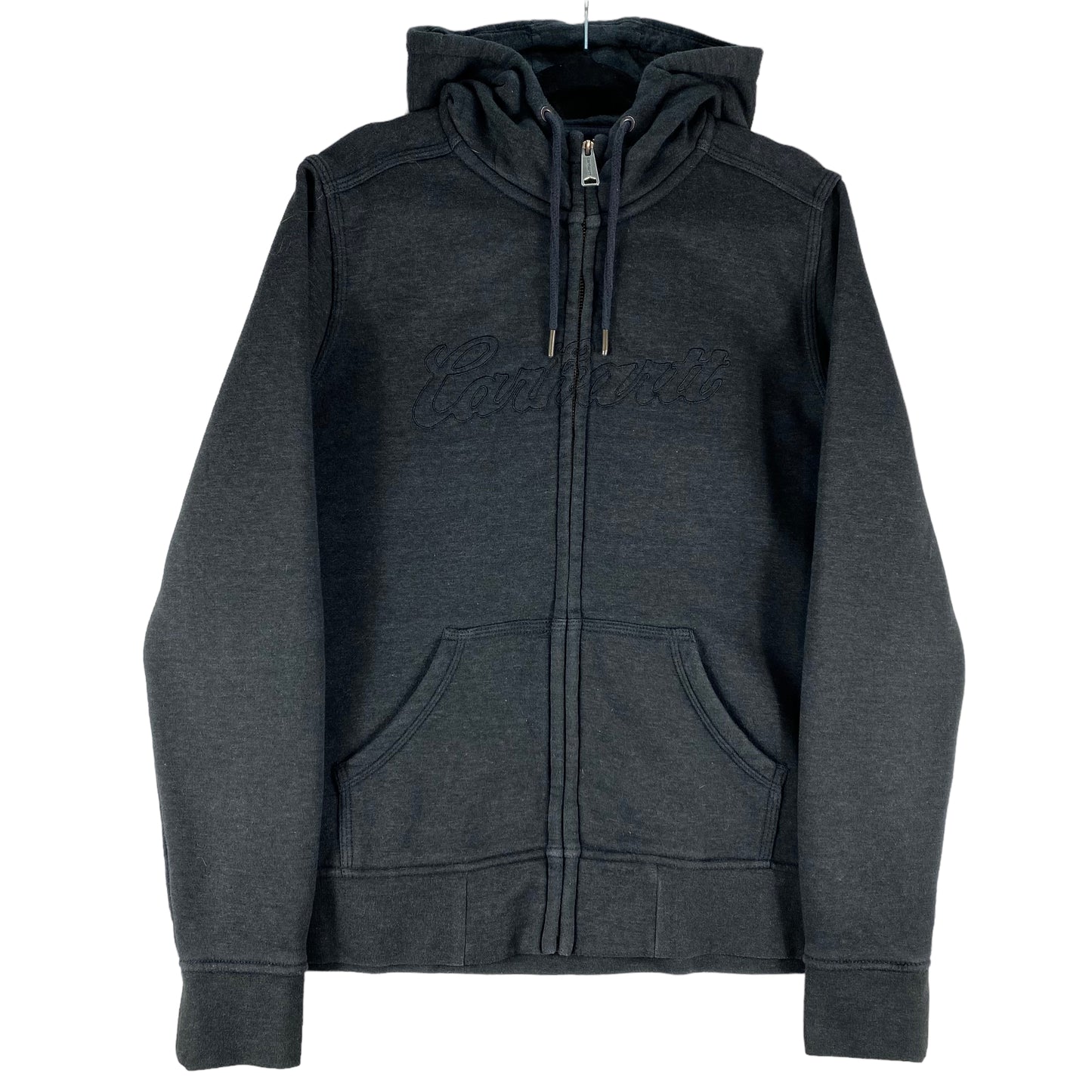Carhartt Womens Dark Grey Embroidered Full Zip Fleece Hoodie Size L