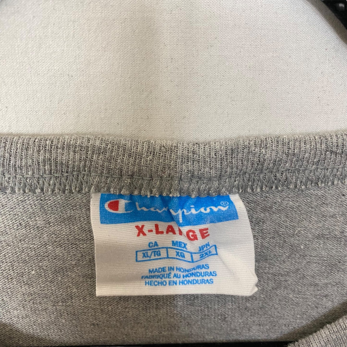 Vintage Champion 2000's Grey Embroidered Cotton Tee Shirt Size XL