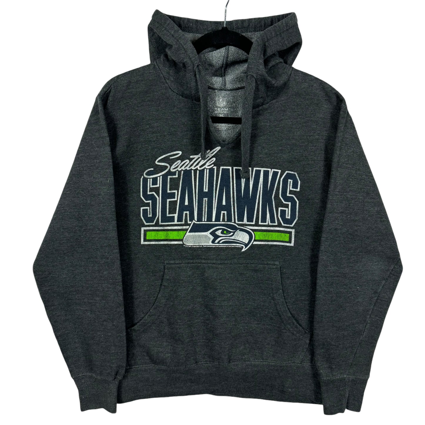 NFL Team Apparel Womens 2014 Seattle Seahawks Grey Oversized Hoodie Size M