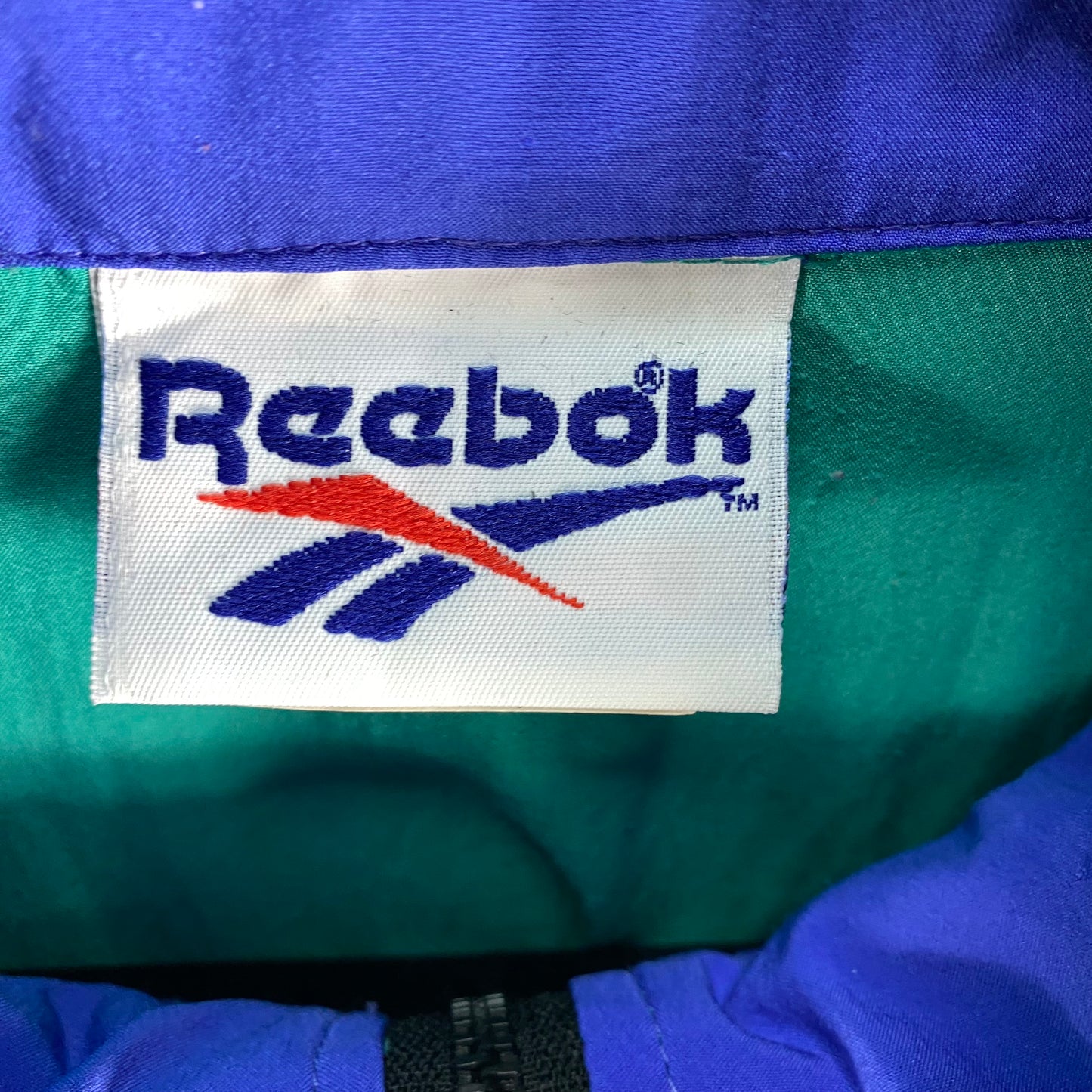 Vintage Reebok 90's Aqua Green & Blue Light USA Made Jacket Size S