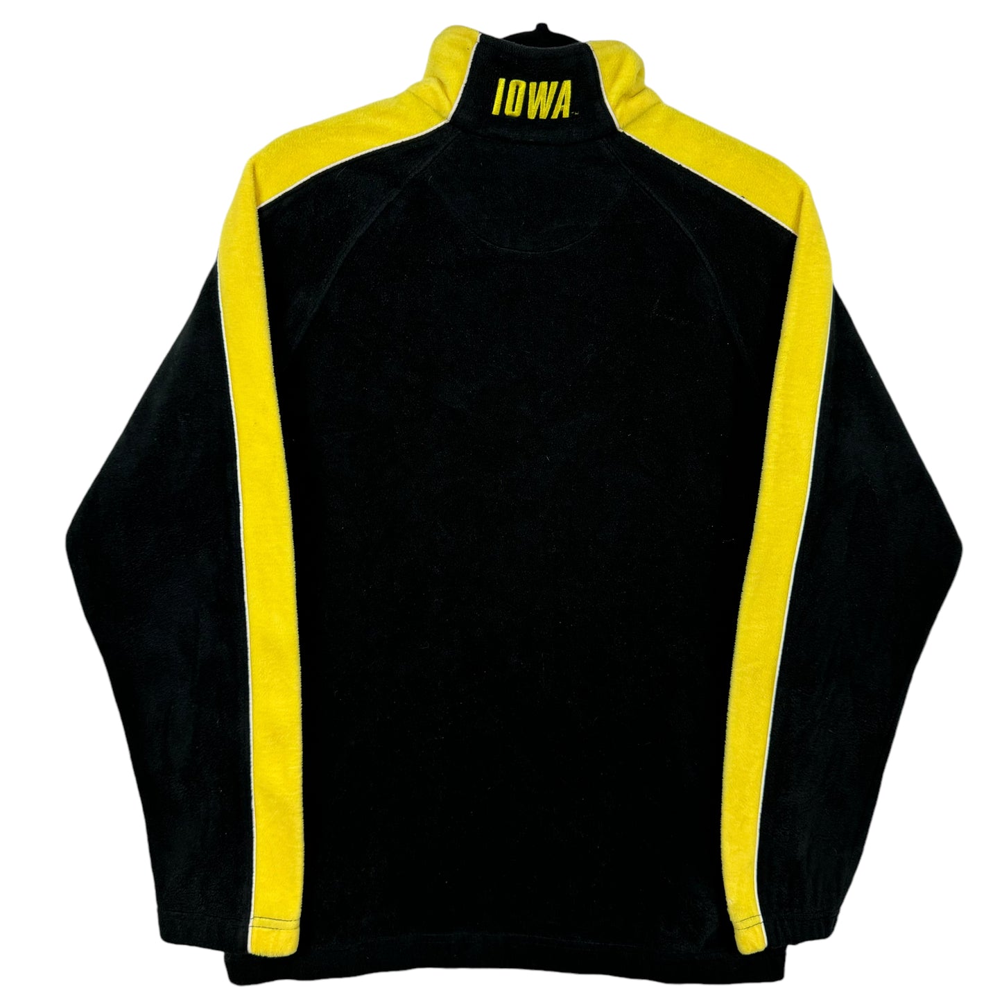 Vintage Majestic University of Iowa Football Black & Yellow Fleece Jumper Size XS