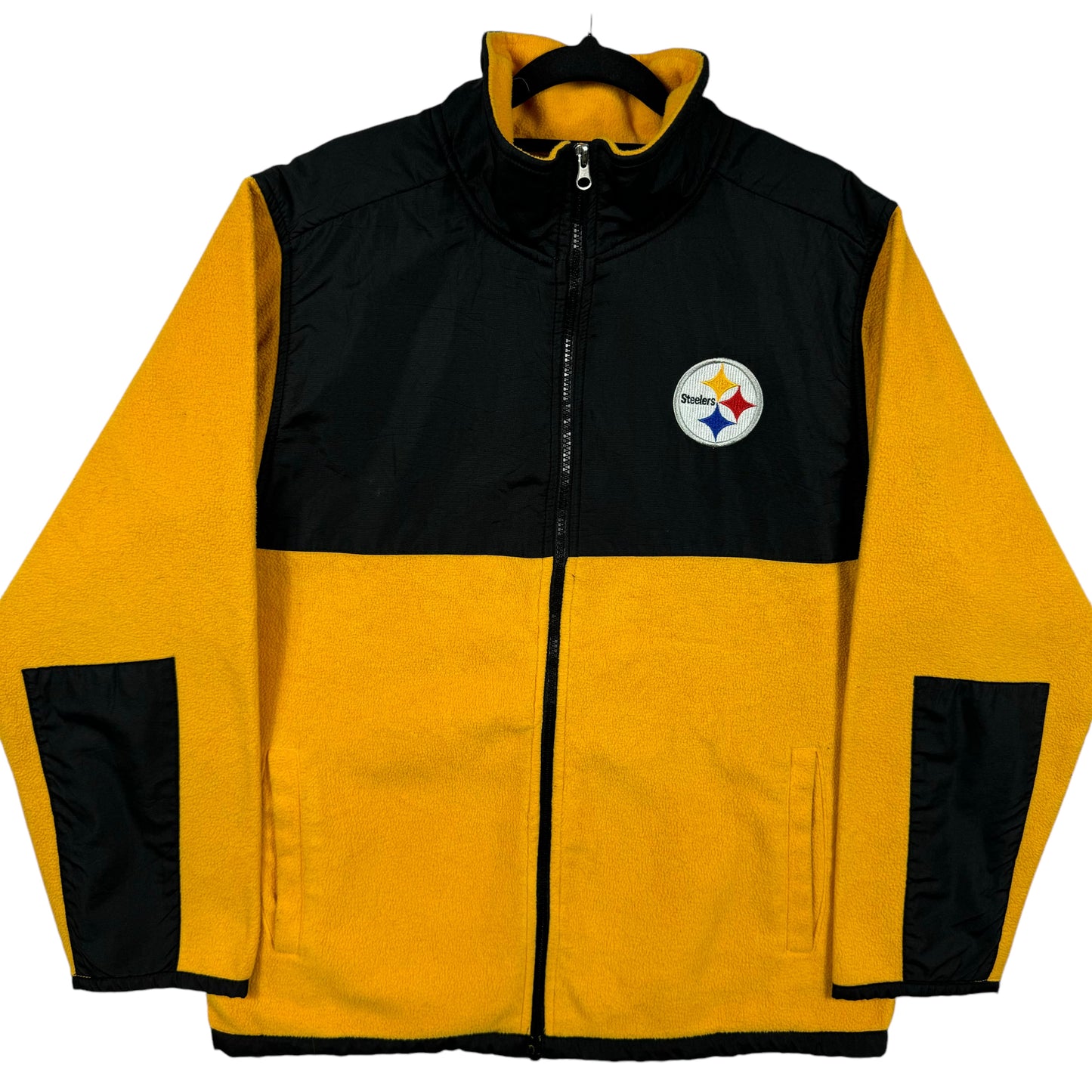 NFL Team Apparel Pittsburgh Steelers Black & Yellow Fleece Zip Jumper Size S