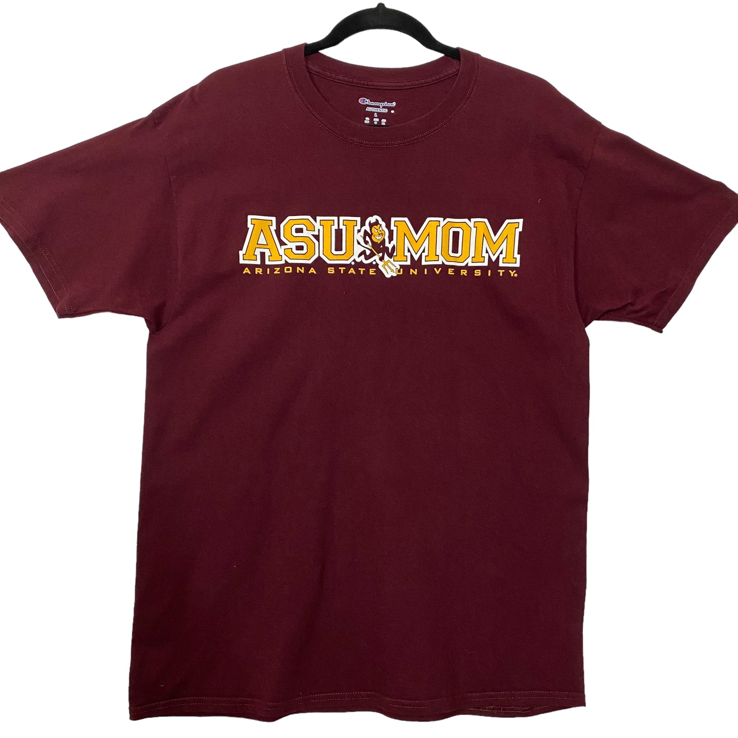 Champion Maroon Brown Arizona State University Cotton Tee Shirt Size L