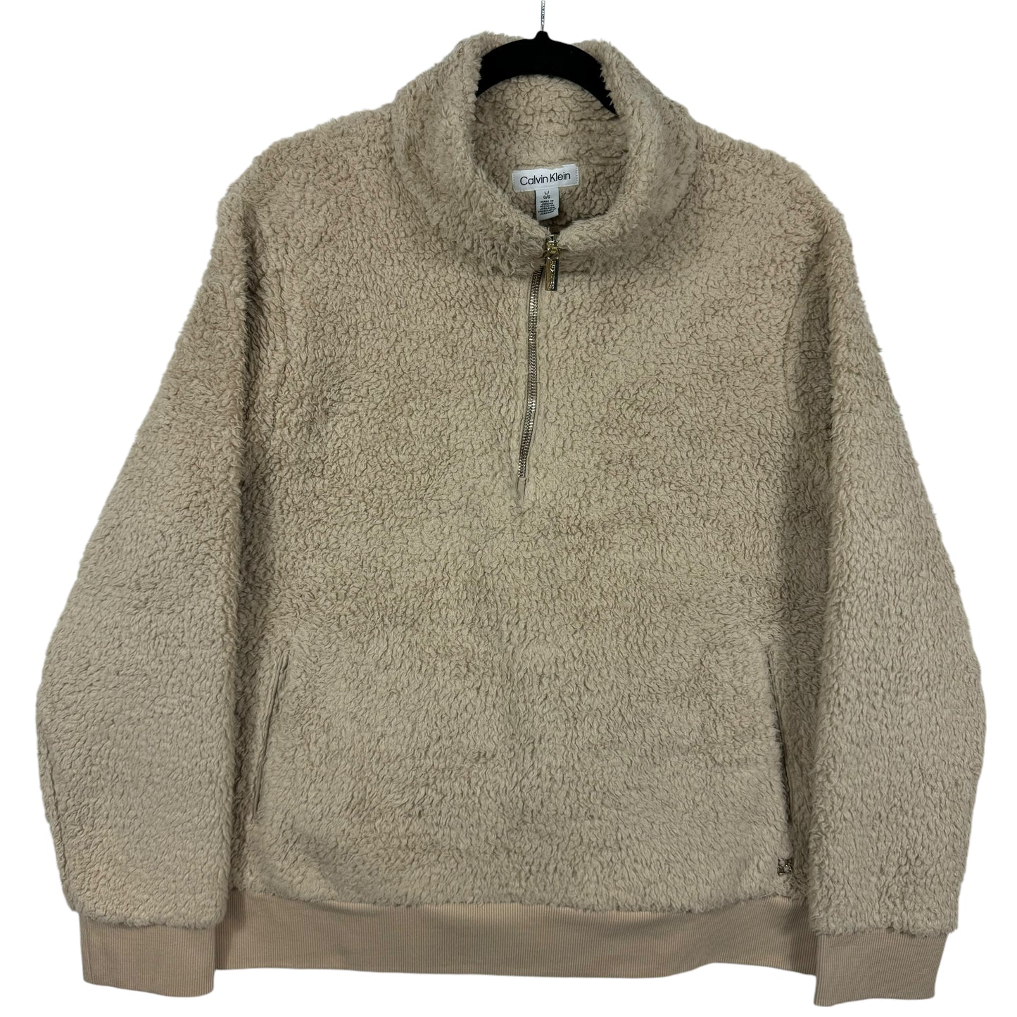 Calvin Klein Womens Light Brown Sherpa Fleece Jumper Size L