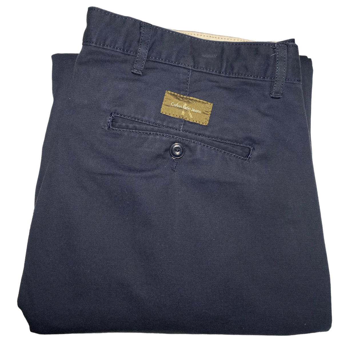 Vintage Calvin Klein 90's Dark Blue Loose Tapered Chino Pants W36