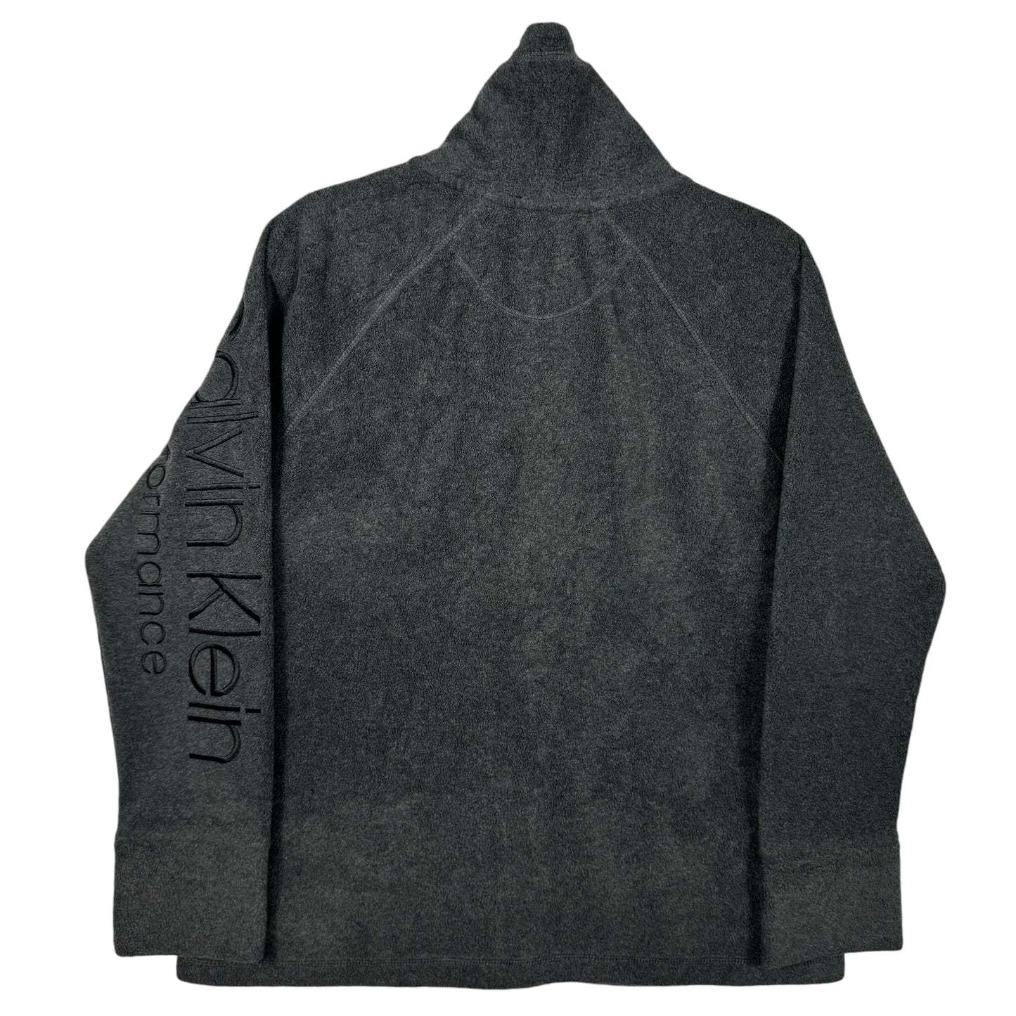 Calvin Klein Performance Womens Grey Turtleneck Fleece Zip Jacket Size XL