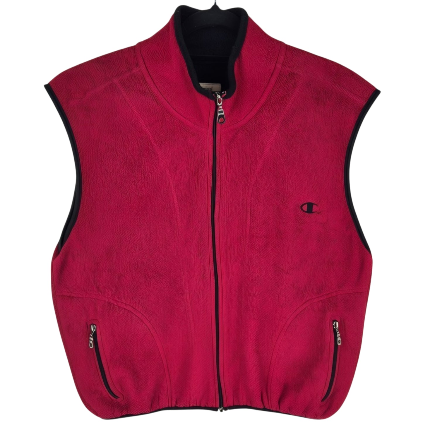 Vintage Champion 90's Red Fleece Zip Vest Size L