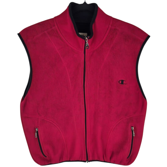 Vintage Champion 90's Red Fleece Zip Vest Size L