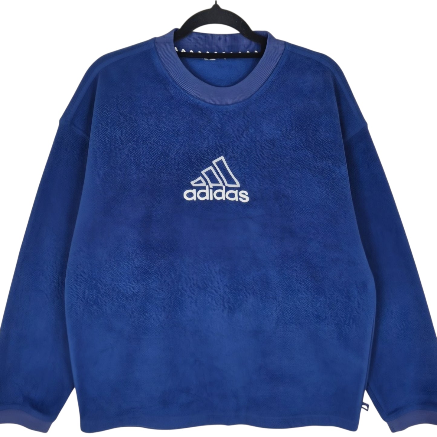 Vintage Adidas 90's Dark Blue Crewneck Fleece Jumper Size M