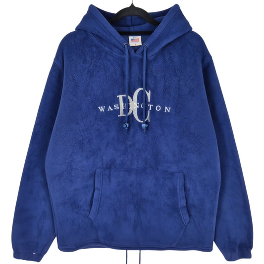 Vintage 80's Washington DC Dark Blue Fleece Hoodie Size L