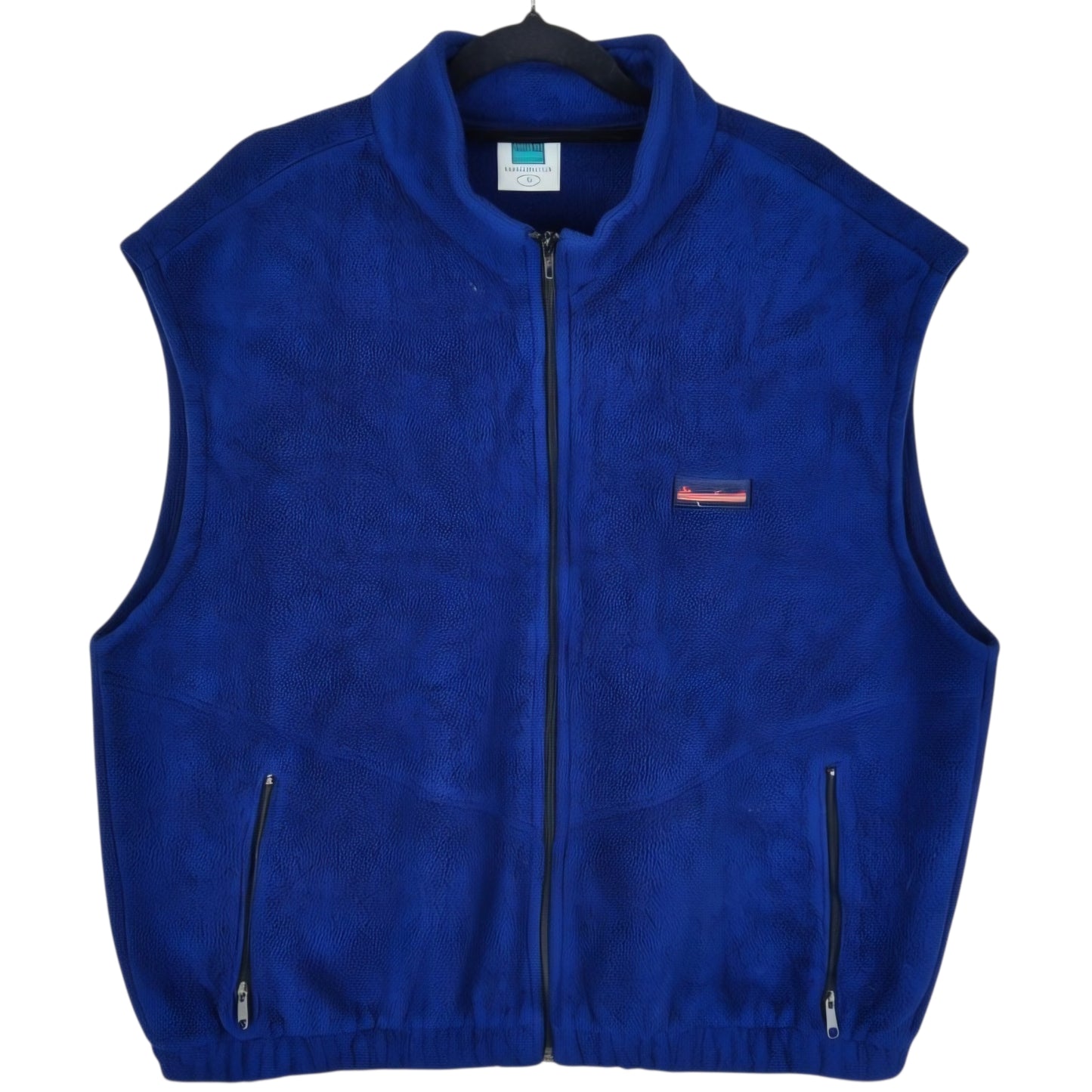 Vintage Turfer 80's Dark Blue USA Fleece Zip Shipping Vest Size XL