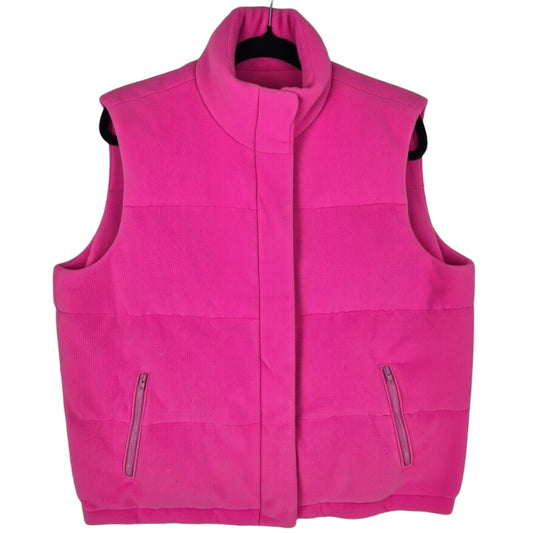 Vintage DKNY Womens Pink Duck Down Fleece Gilet Vest Size L