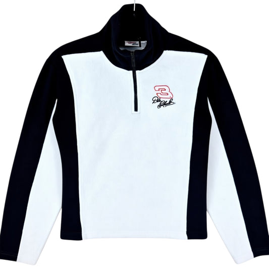 Vintage Dale Earnhardt Womens Black & White NASCAR Fleece Zip Jumper Size M