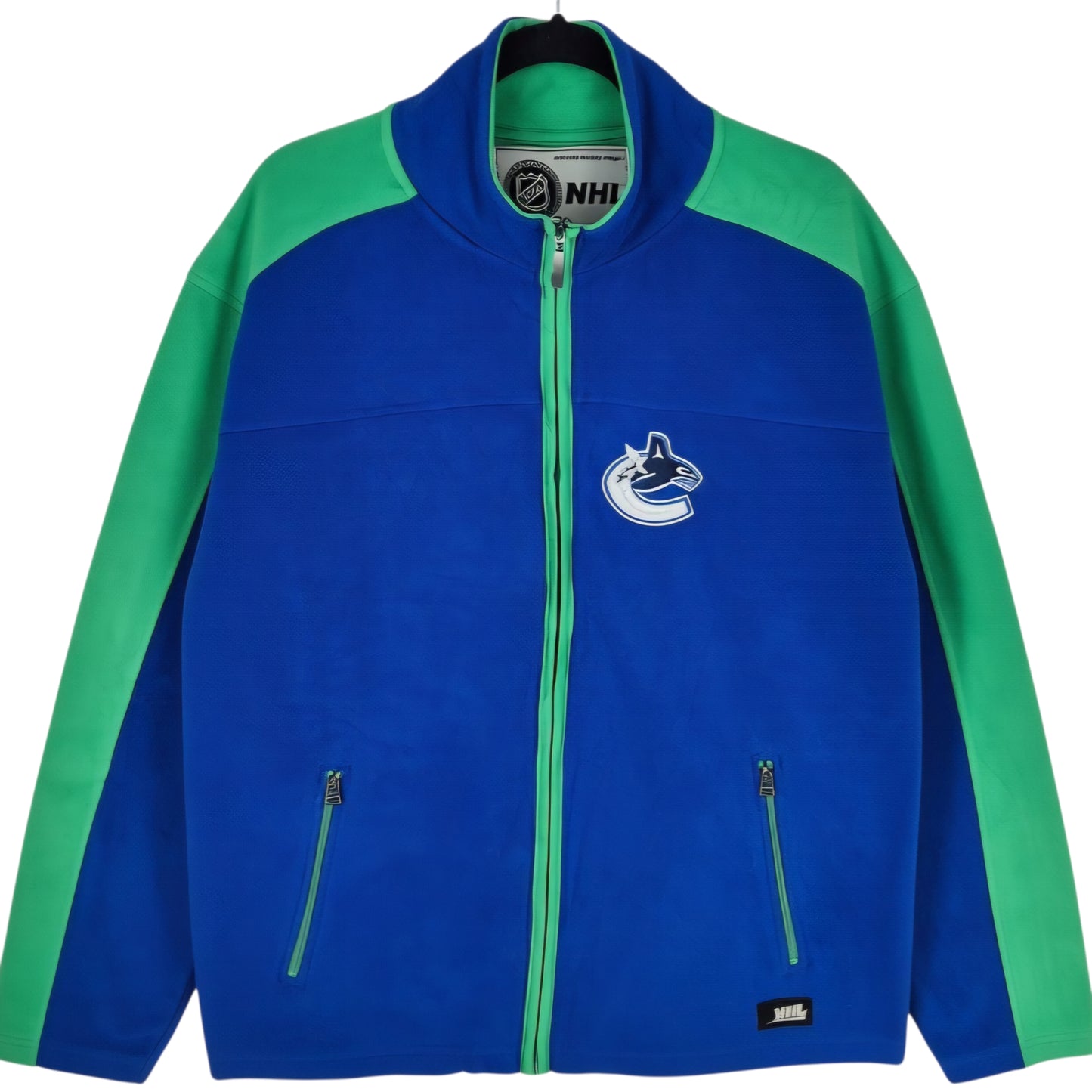 NHL Vancouver Canucks Blue & Green Full Zip Fleece Jumper Size L