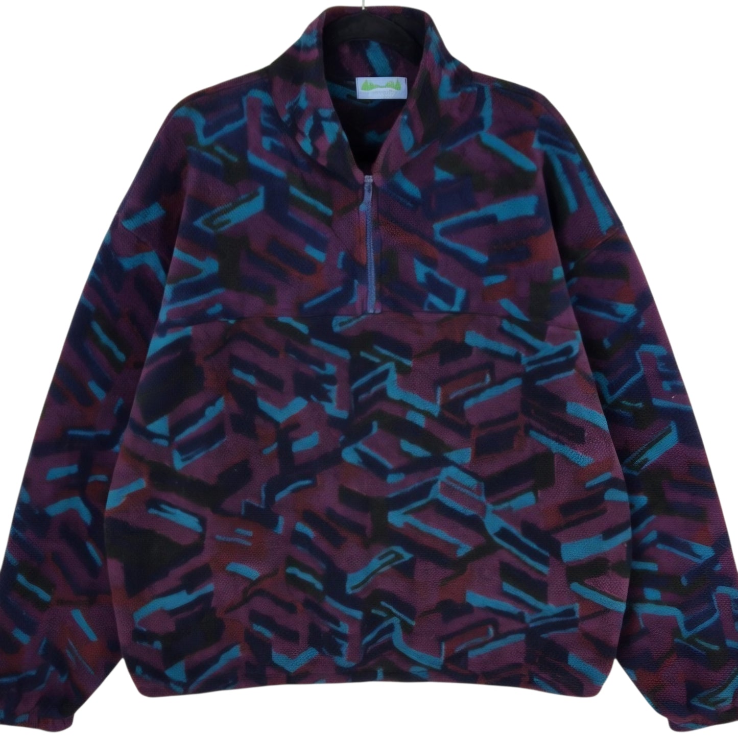 Vintage Kings Bay 80's Purple Quarter Zip Fleece Jumper Size 2XL
