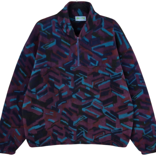Vintage Kings Bay 80's Purple Quarter Zip Fleece Jumper Size 2XL