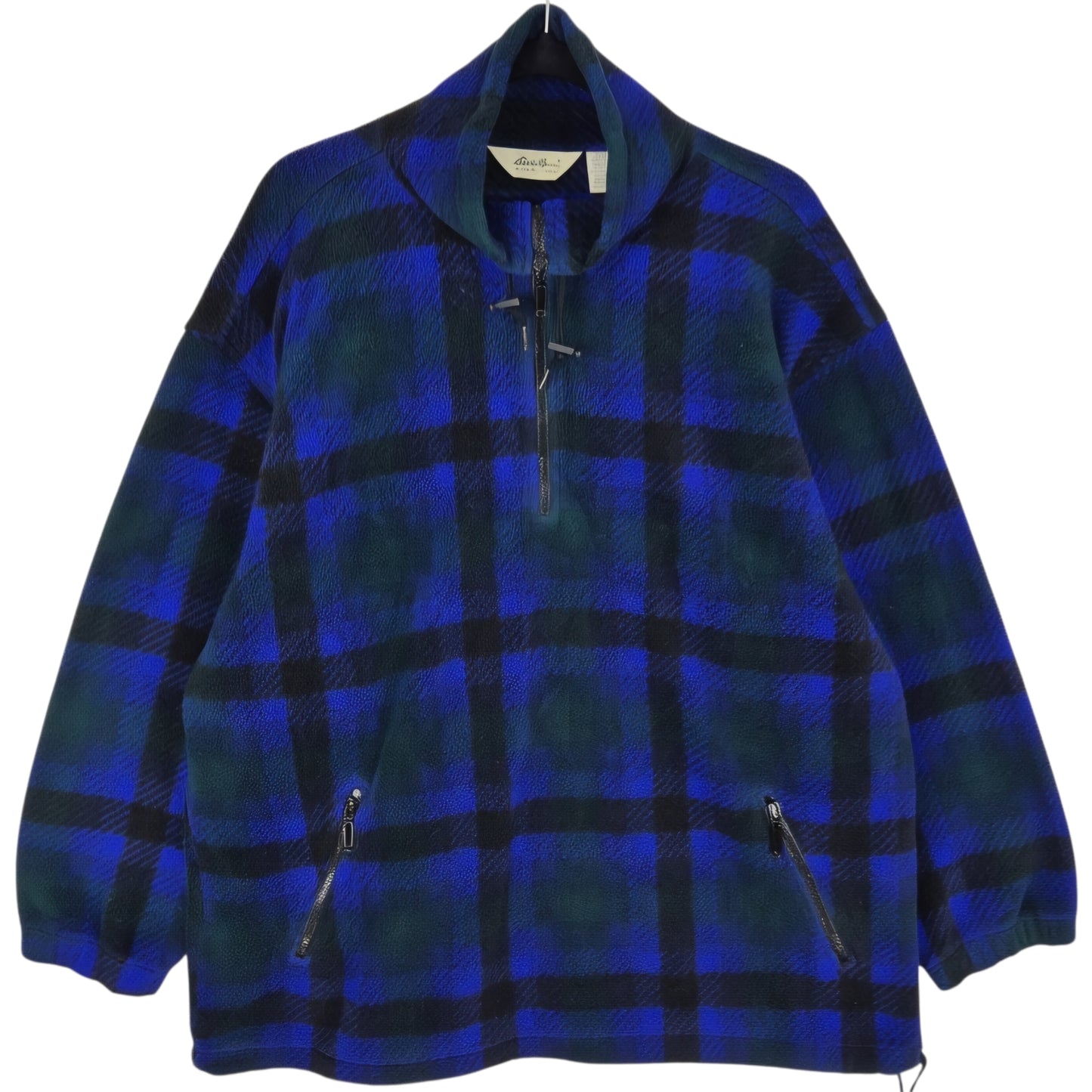 Vintage Eddie Bauer 90's Womens Green & Blue Oversized Fleece Jumper Size XL