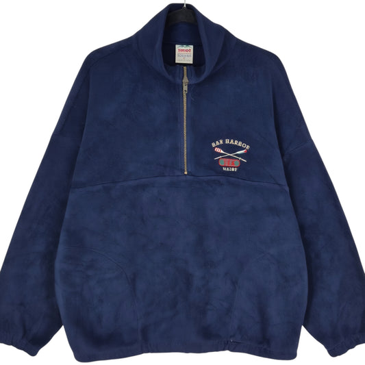 Vintage Tahoe Activewear 80's Dark Blue Bar Harbor Maine Fleece Jumper Size L