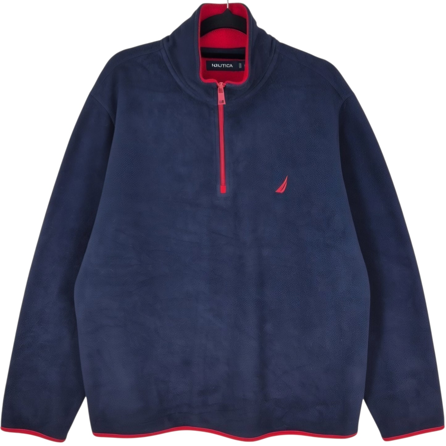 Nautica Dark Blue Quarter Zip Fleece Jumper Size L