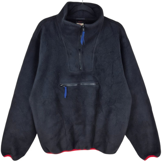 Vintage Club 10 80's Black Quarter Zip Canada Made Fleece Jumper Size M