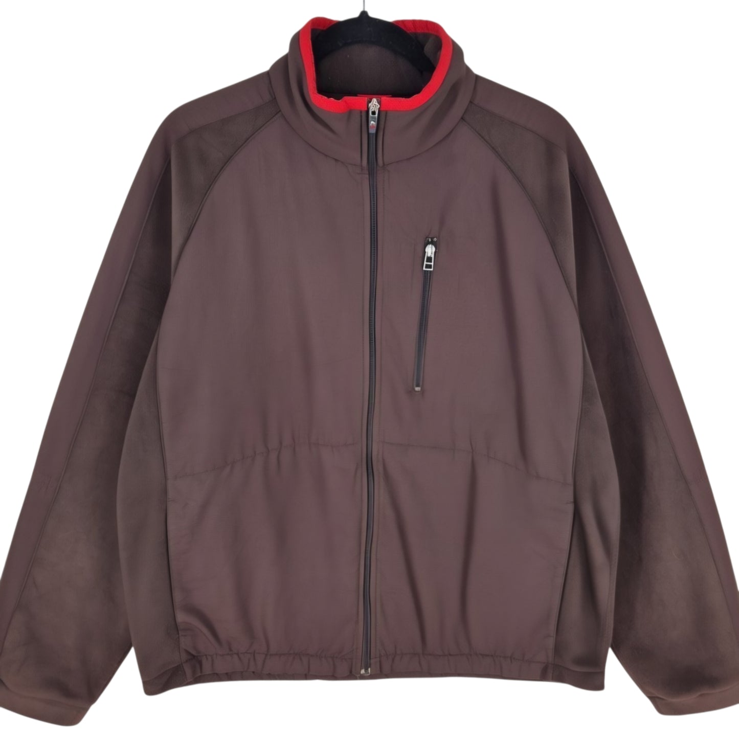 Tommy Hilfiger Brown Full Zip Hybrid Fleece Jumper Size XL