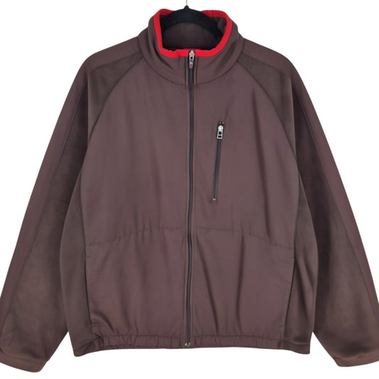 Tommy Hilfiger Brown Full Zip Hybrid Fleece Jumper Size XL