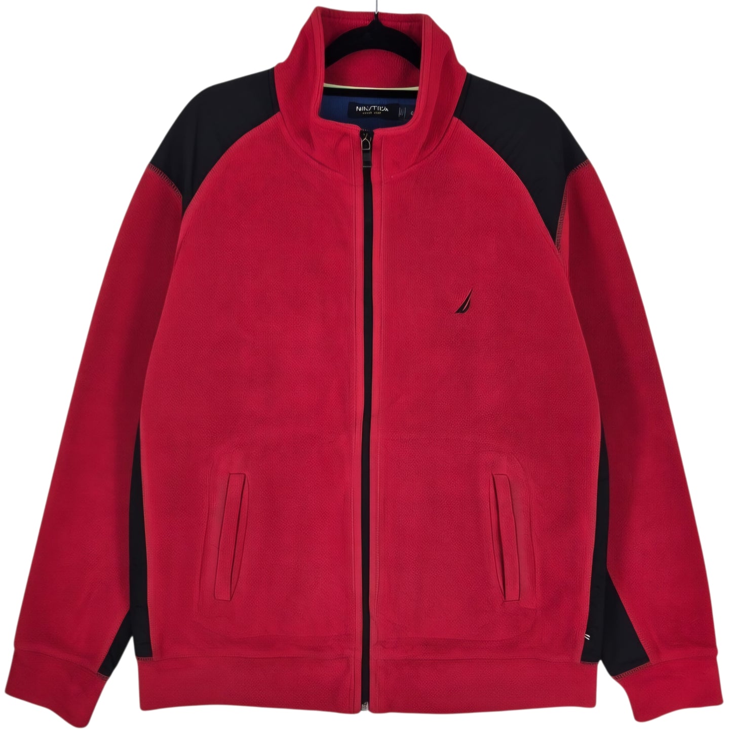 Nautica Red Full Zip Fleece Jumper Size XL