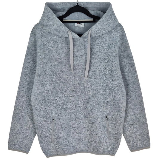 FILA Light Grey Fleece Knit Hoodie Size M