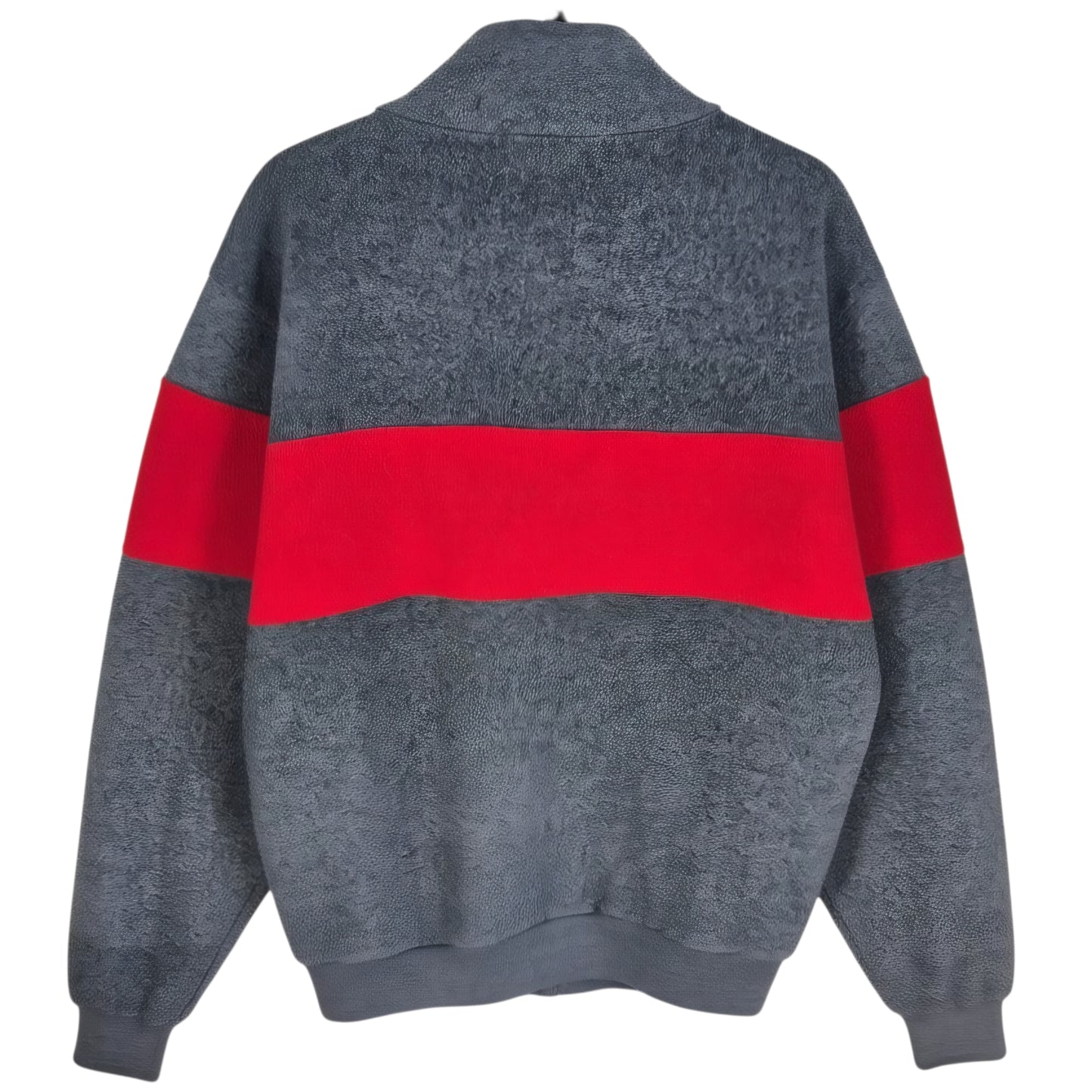 Vintage Cascade 80's Grey & Red Full Zip Fleece Jumper Size L