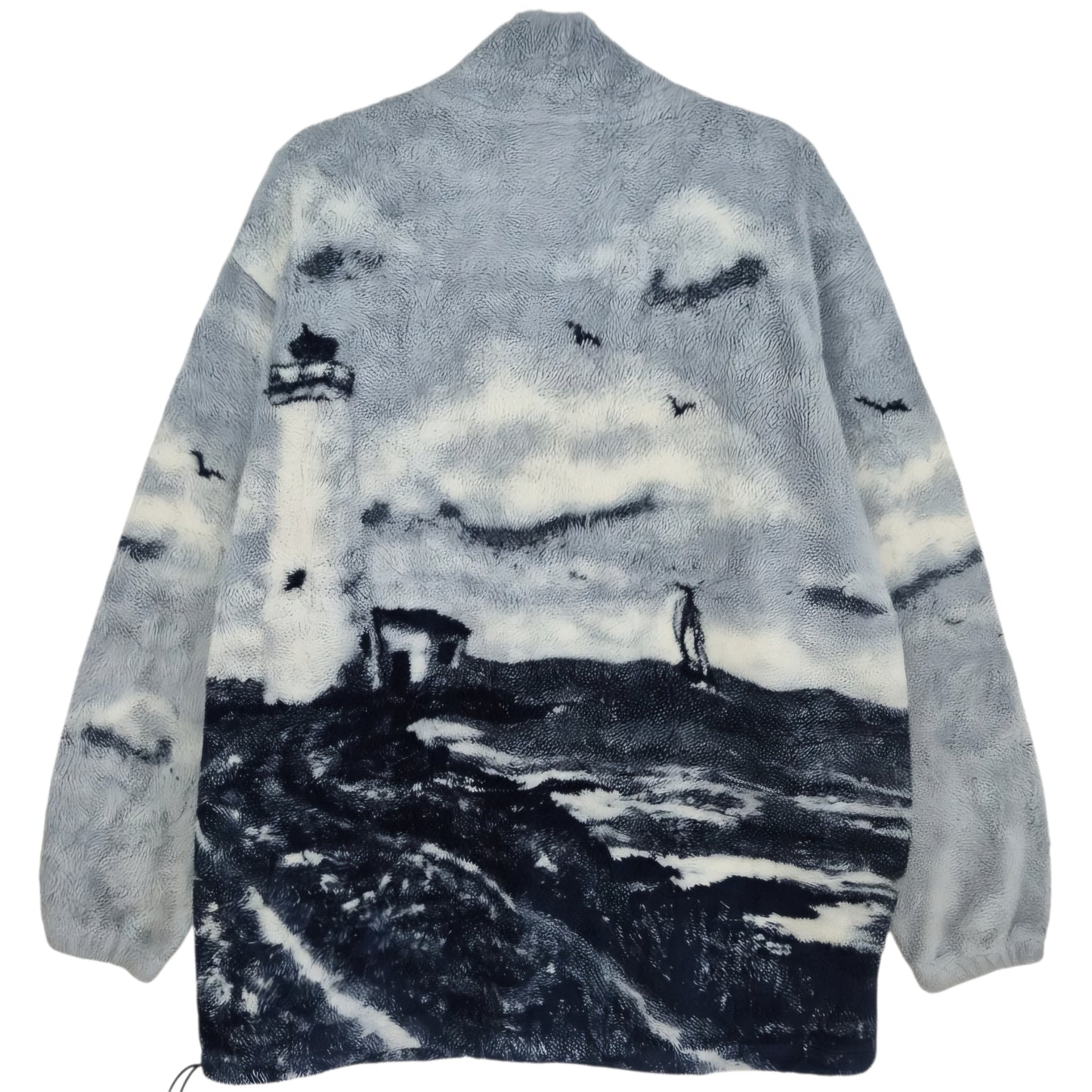 Vintage Art Unlimited Grey Quarter Zip Fleece Jumper Size XL