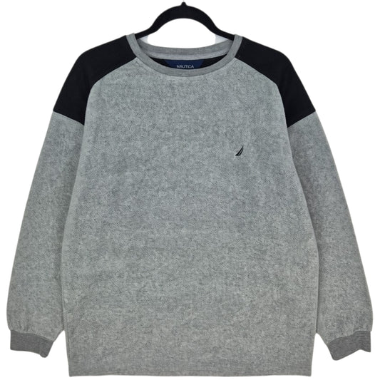 Nautica Grey Fleece Crewneck Jumper Size L