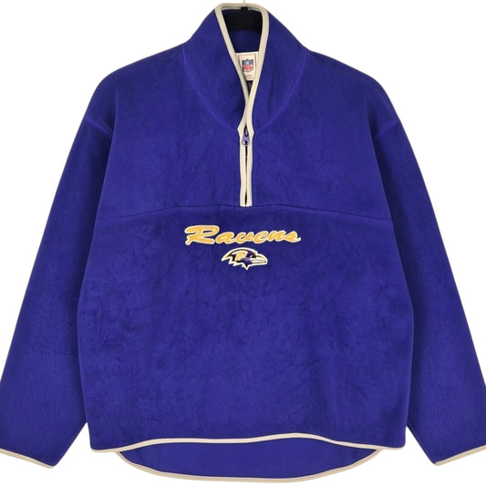 NFL Baltimore Ravens Womens Purple Quarter Zip Fleece Jumper Size L