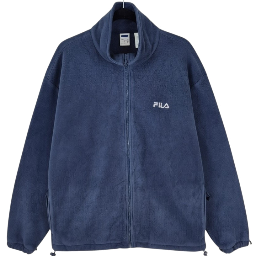 Vintage FILA 2000's Dark Blue Full Zip Jumper Size L