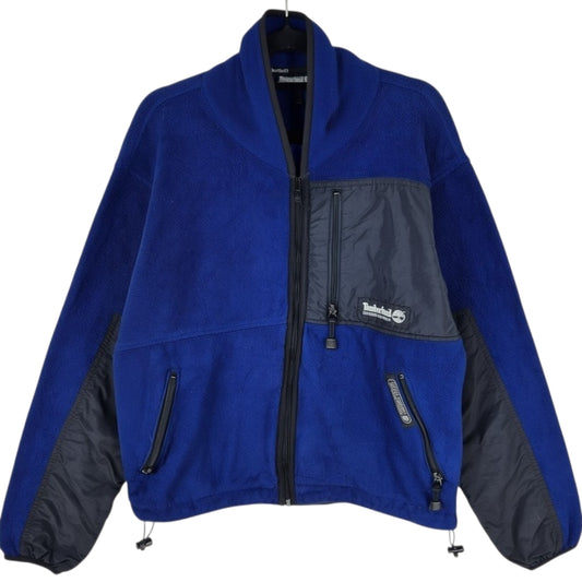Vintage Timberland Performance 90's Dark Blue Full Zip USA Fleece Jumper Size M