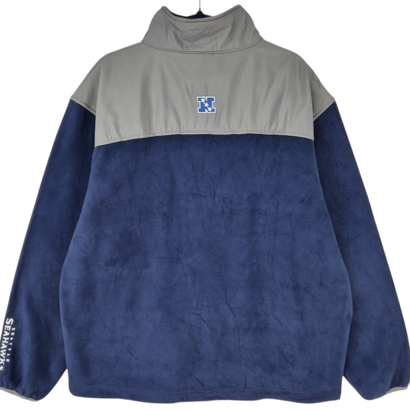 NFL Team Apparel Seattle Seahawks Dark Blue & Grey Full Zip Fleece Jumper Size L