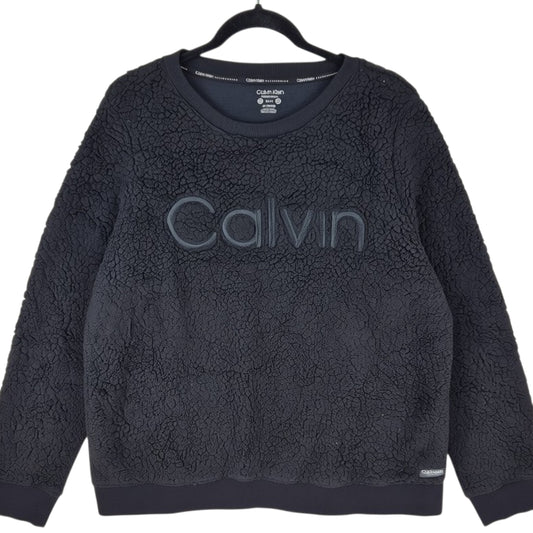 Calvin Klein Performance Womens Black Crewneck Fleece Jumper Size XL