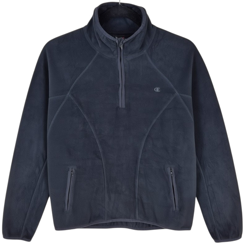 Champion Womens Black Lightweight Quarter Zip Fleece Jumper Size M