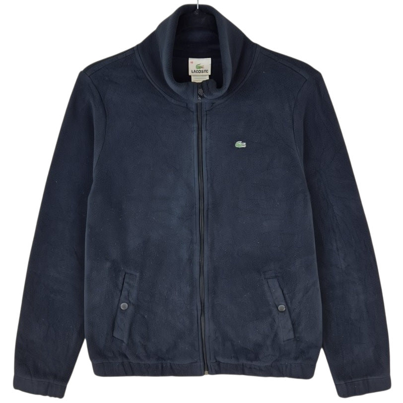 Lacoste Womens Black Slim Turtleneck Full Zip Fleece Jumper Size L