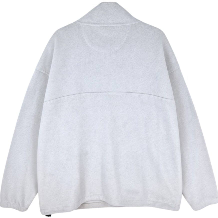 Vintage Big Dogs 90's Cream White Quarter Zip Fleece Jumper Size XL