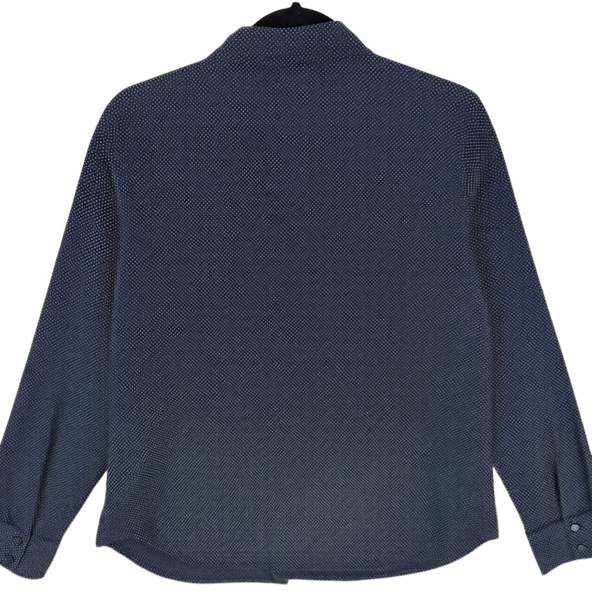 Tommy Hilfiger Womens Dark Blue Spotted Long Sleeve Button Shirt Size M