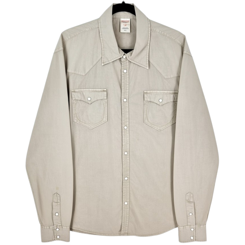 True Religion Light Brown Long Sleeve Slim Button Shirt Size 3XL