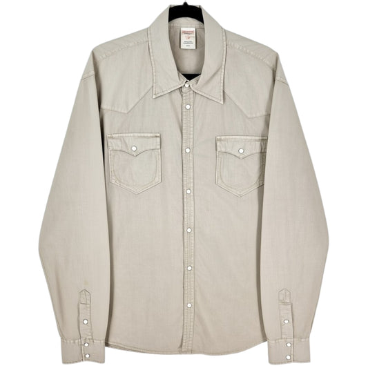 True Religion Light Brown Long Sleeve Slim Button Shirt Size 3XL