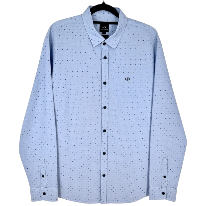 Armani Exchange Steel Blue Slim Fit Dress Shirt Size XL