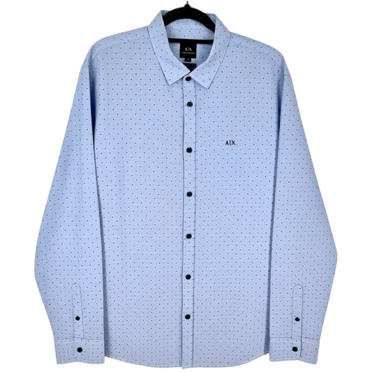 Armani Exchange Steel Blue Slim Fit Dress Shirt Size XL