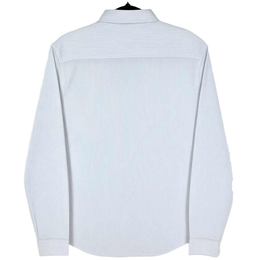 DKNY White Striped Textured Dress Shirt Size M